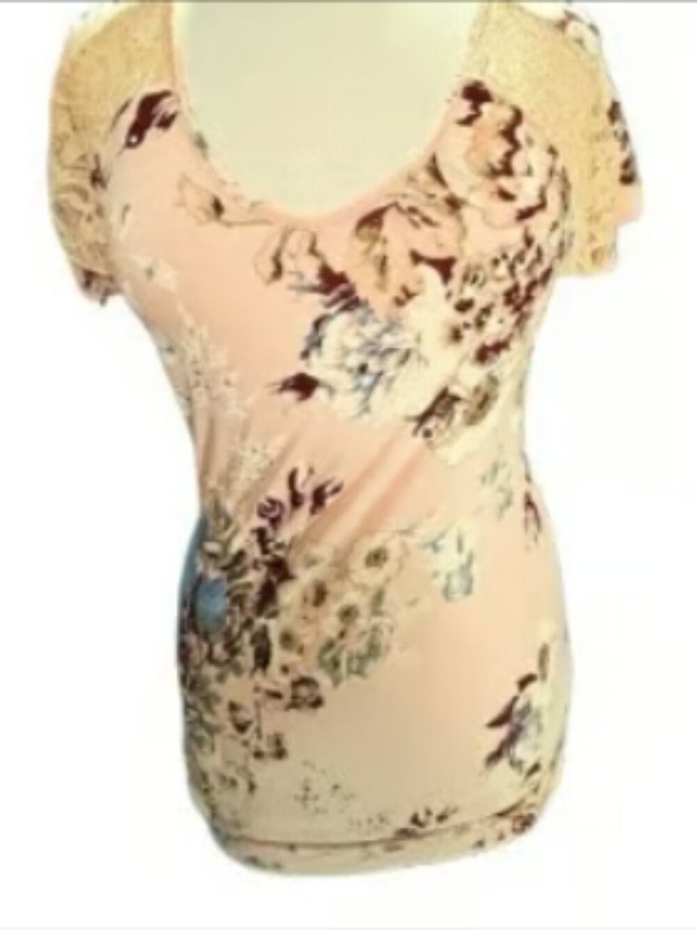 Next Lace Floral Colorful Short Sleeve Top Lightweight Summer Blouse Stretchy